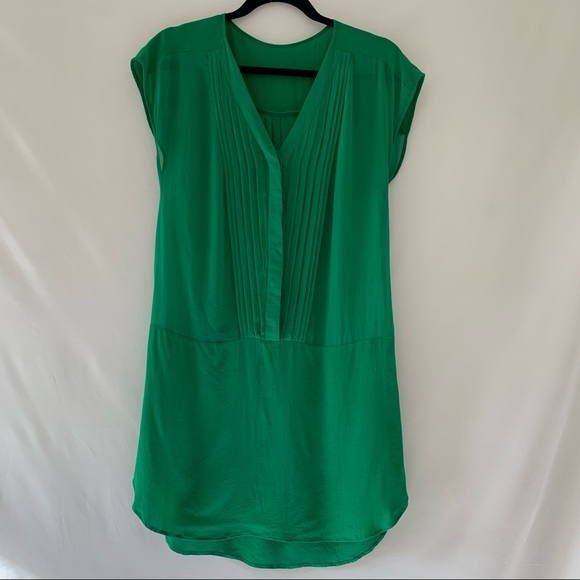 Green Sheer Tunic Button Up Sleeveless Dress S/M - Picture 3 of 16